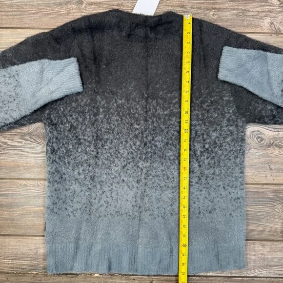 Jordan Flight Heritage Cardigan Mens SMALL Grey Ombre Fuzzy Sweater FV7426 NEW